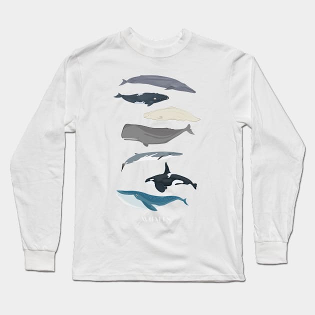 Whales Long Sleeve T-Shirt by Dennson Creative